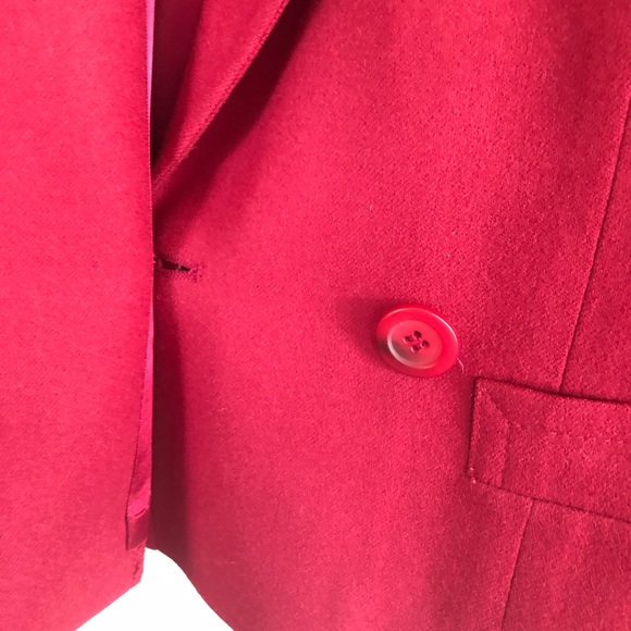 PENDLETON Womens Short Jacket 100% Virgin Wool Size 6 Dark Red Made In U.S.A - Picture 10 of 16